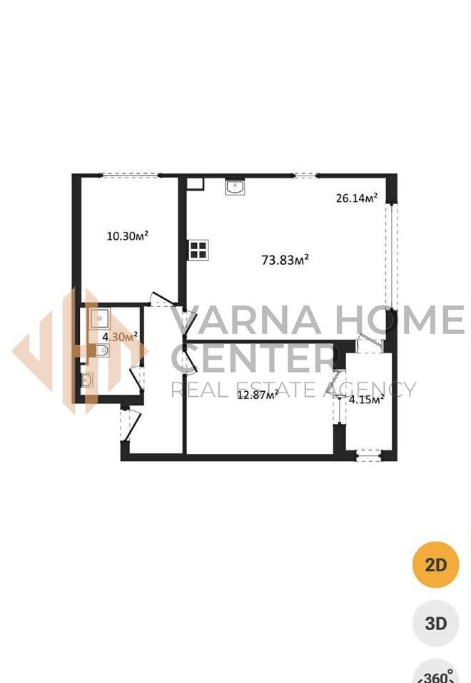 3-стаен апартамент в Кайсиева градина, сграда Атриа - 3